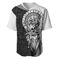 Viking Odin Baseball Jersey Ravens of Valhalla with Helm of Awe and Ancient Rune Patterns - Wonder Print Shop