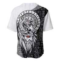 Viking Odin Baseball Jersey Ravens of Valhalla with Helm of Awe and Ancient Rune Patterns - Wonder Print Shop