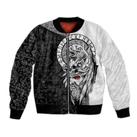 Viking Odin Bomber Jacket Ravens of Valhalla with Helm of Awe and Ancient Rune Patterns - Wonder Print Shop