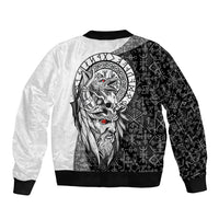 Viking Odin Bomber Jacket Ravens of Valhalla with Helm of Awe and Ancient Rune Patterns - Wonder Print Shop