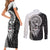 Viking Odin Couples Matching Short Sleeve Bodycon Dress and Long Sleeve Button Shirts Ravens of Valhalla with Helm of Awe and Ancient Rune Patterns - Wonder Print Shop