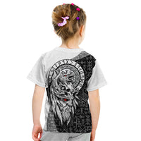 Viking Odin Kid T Shirt Ravens of Valhalla with Helm of Awe and Ancient Rune Patterns - Wonder Print Shop