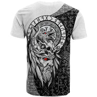 Viking Odin T Shirt Ravens of Valhalla with Helm of Awe and Ancient Rune Patterns - Wonder Print Shop