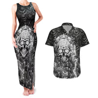 Skull Couples Matching Tank Maxi Dress and Hawaiian Shirt Your Demons Hide Under Your Bed Mine Hide Inside My Head - Wonder Print Shop