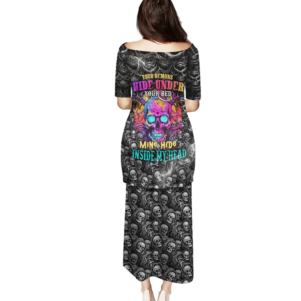 Skull Puletasi Your Demons Hide Under Your Bed Mine Hide Inside My Head - Wonder Print Shop