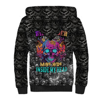 Skull Sherpa Hoodie Your Demons Hide Under Your Bed Mine Hide Inside My Head - Wonder Print Shop