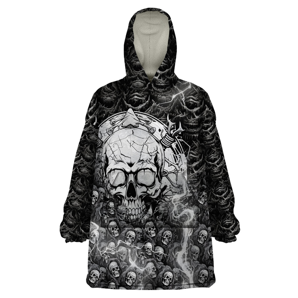 Skull Wearable Blanket Hoodie Your Demons Hide Under Your Bed Mine Hide Inside My Head - Wonder Print Shop