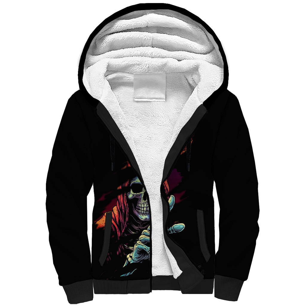 Reaper Skull Sherpa Hoodie I Can Fix Stupid But It's Gonna Hurt - Wonder Print Shop