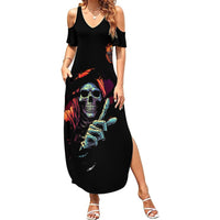 Reaper Skull Summer Maxi Dress I Can Fix Stupid But It's Gonna Hurt - Wonder Print Shop