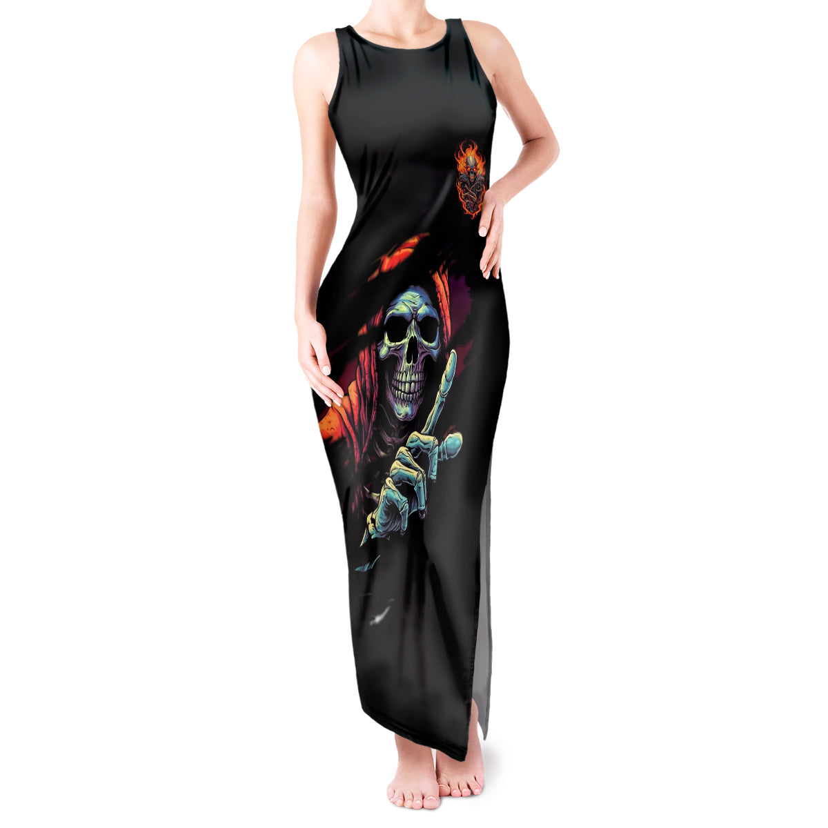 Reaper Skull Tank Maxi Dress I Can Fix Stupid But It's Gonna Hurt - Wonder Print Shop