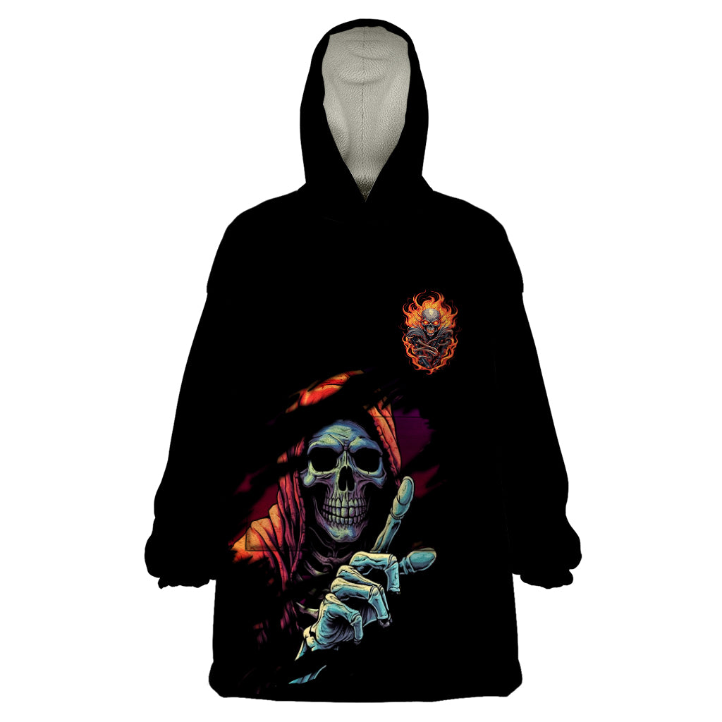 Reaper Skull Wearable Blanket Hoodie I Can Fix Stupid But It's Gonna Hurt - Wonder Print Shop