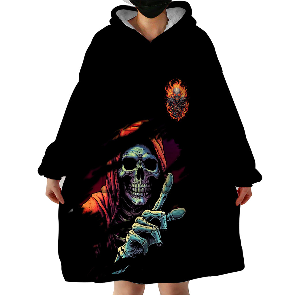 Reaper Skull Wearable Blanket Hoodie I Can Fix Stupid But It's Gonna Hurt - Wonder Print Shop