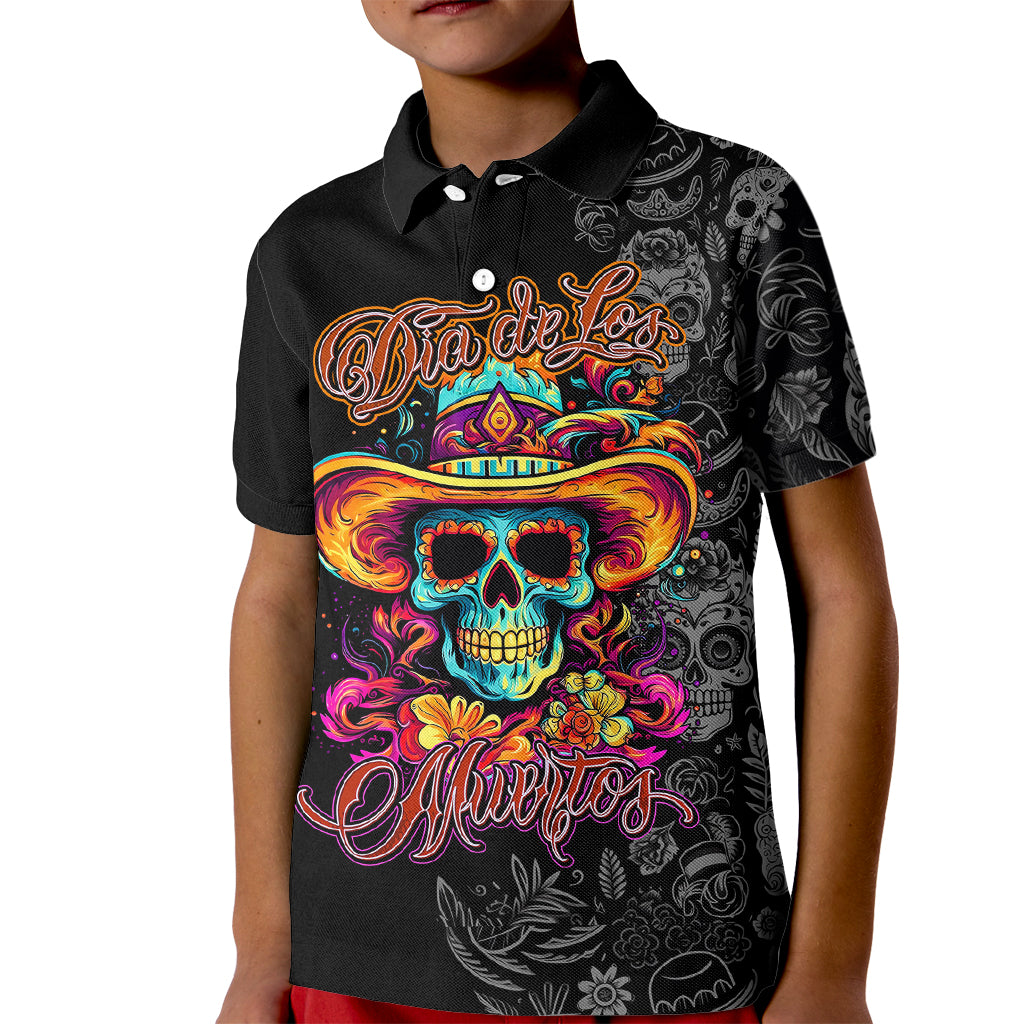 Day Of The Dead Sugar Skull Kid Polo Shirt Dia De Los Murtos - Wonder Print Shop