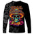Day Of The Dead Sugar Skull Long Sleeve Shirt Dia De Los Murtos - Wonder Print Shop