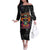 Day Of The Dead Sugar Skull Off The Shoulder Long Sleeve Dress Dia De Los Murtos - Wonder Print Shop