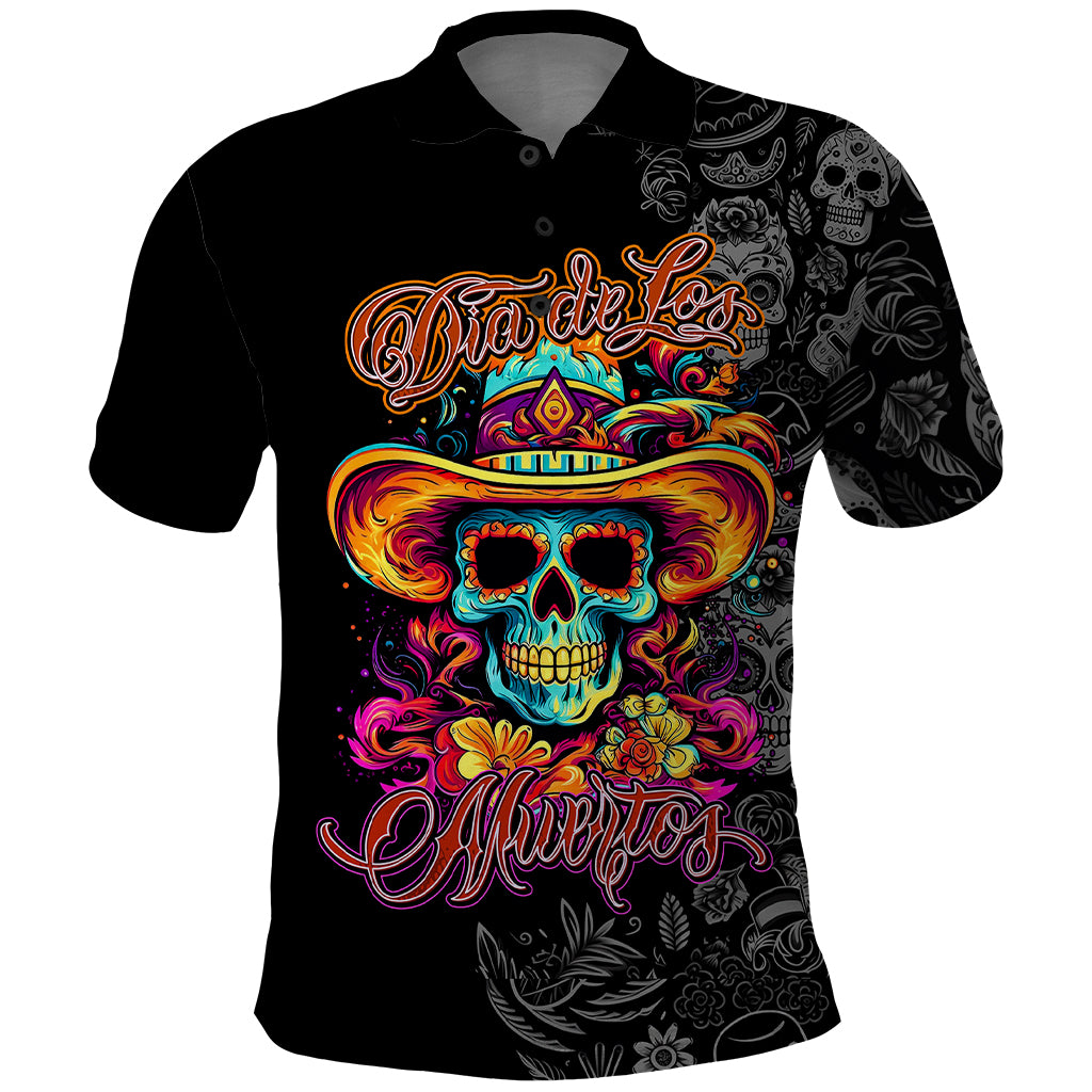 Day Of The Dead Sugar Skull Polo Shirt Dia De Los Murtos - Wonder Print Shop
