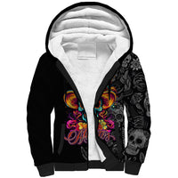 Day Of The Dead Sugar Skull Sherpa Hoodie Dia De Los Murtos - Wonder Print Shop