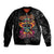 Day Of The Dead Sugar Skull Sleeve Zip Bomber Jacket Dia De Los Murtos - Wonder Print Shop