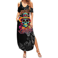 Day Of The Dead Sugar Skull Summer Maxi Dress Dia De Los Murtos - Wonder Print Shop