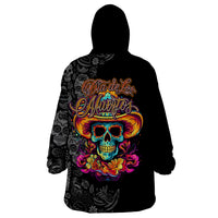 Day Of The Dead Sugar Skull Wearable Blanket Hoodie Dia De Los Murtos - Wonder Print Shop
