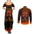 Fire Skull Couples Matching Summer Maxi Dress and Long Sleeve Button Shirts Of Course I'm Going To Hell I'm Just Here To Pick You Up - Wonder Print Shop