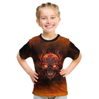 Fire Skull Kid T Shirt Of Course I'm Going To Hell I'm Just Here To Pick You Up - Wonder Print Shop