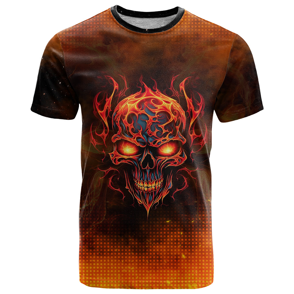Fire Skull T Shirt Of Course I'm Going To Hell I'm Just Here To Pick You Up - Wonder Print Shop