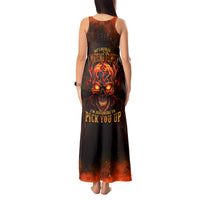 Fire Skull Tank Maxi Dress Of Course I'm Going To Hell I'm Just Here To Pick You Up - Wonder Print Shop