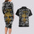 Viking Couples Matching Long Sleeve Bodycon Dress and Hawaiian Shirt Yggdrasil Pattern And Ancient Rune - Wonder Print Shop