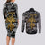 Viking Couples Matching Long Sleeve Bodycon Dress and Long Sleeve Button Shirts Yggdrasil Pattern And Ancient Rune - Wonder Print Shop