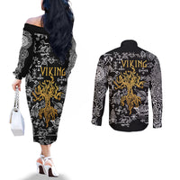 viking-couples-matching-off-the-shoulder-long-sleeve-dress-and-long-sleeve-button-shirts-yggdrasil-pattern-and-ancient-rune