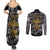 Viking Couples Matching Summer Maxi Dress and Long Sleeve Button Shirts Yggdrasil Pattern And Ancient Rune - Wonder Print Shop