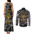 Viking Couples Matching Tank Maxi Dress and Long Sleeve Button Shirts Yggdrasil Pattern And Ancient Rune - Wonder Print Shop