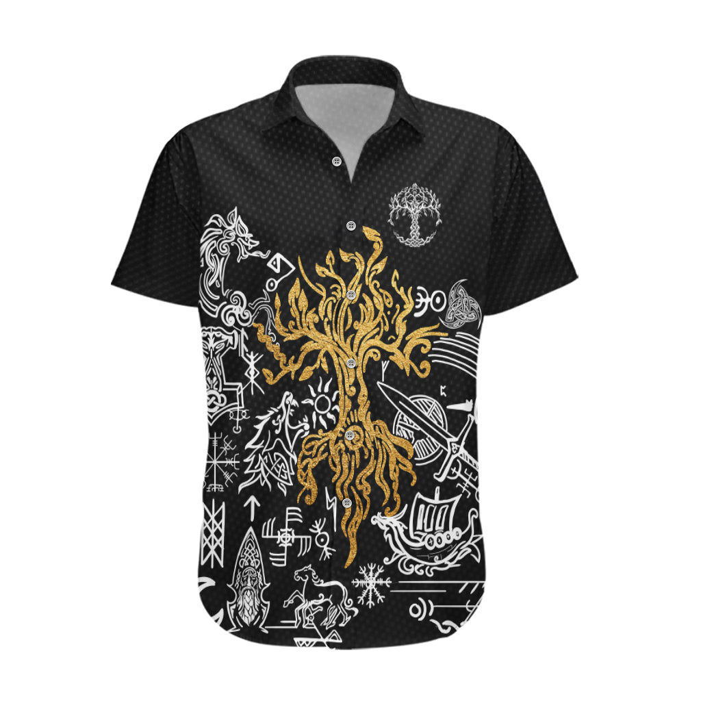 Viking Hawaiian Shirt Yggdrasil Pattern And Ancient Rune - Wonder Print Shop