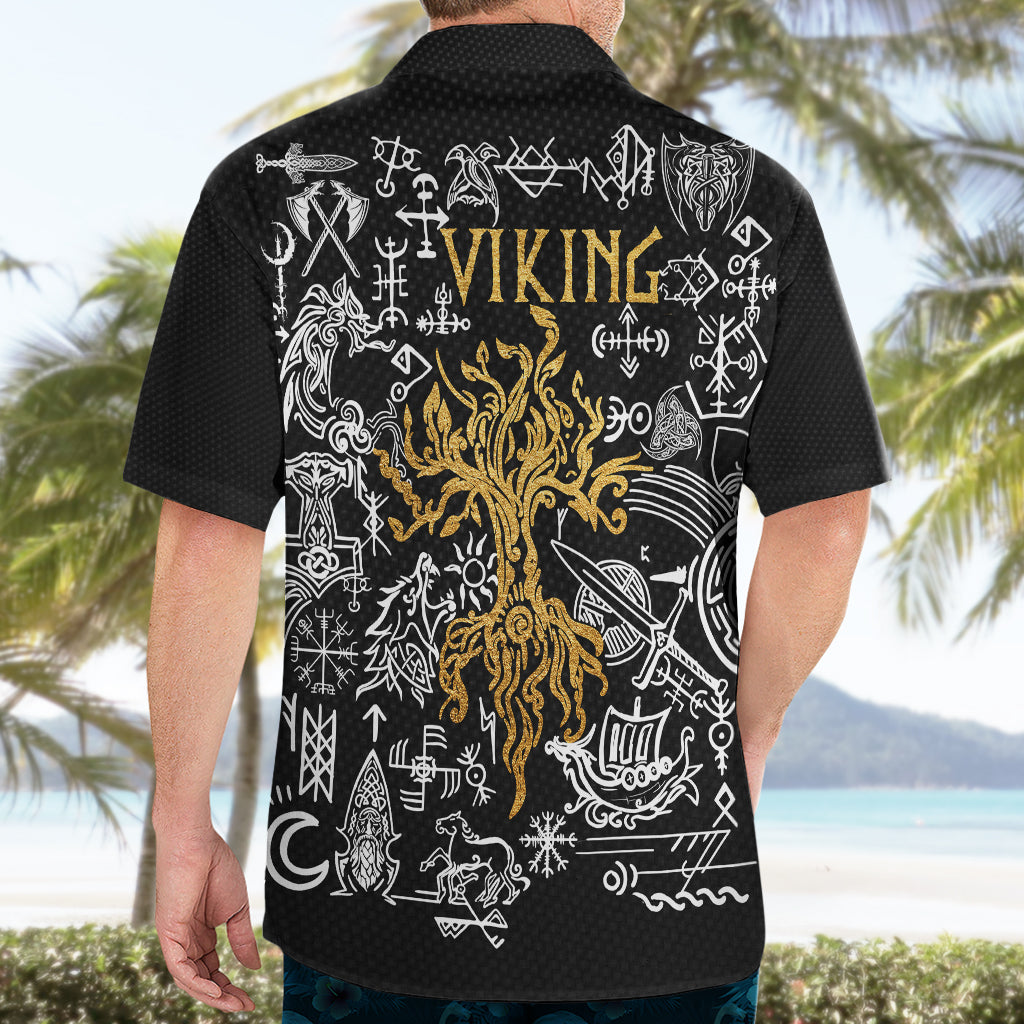 Viking Hawaiian Shirt Yggdrasil Pattern And Ancient Rune - Wonder Print Shop