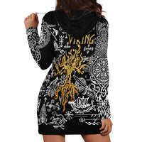 Viking Hoodie Dress Yggdrasil Pattern And Ancient Rune - Wonder Print Shop