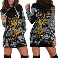 Viking Hoodie Dress Yggdrasil Pattern And Ancient Rune - Wonder Print Shop