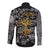 Viking Long Sleeve Button Shirt Yggdrasil Pattern And Ancient Rune - Wonder Print Shop