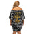 Viking Off Shoulder Short Dress Yggdrasil Pattern And Ancient Rune - Wonder Print Shop