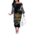 Viking Off The Shoulder Long Sleeve Dress Yggdrasil Pattern And Ancient Rune - Wonder Print Shop