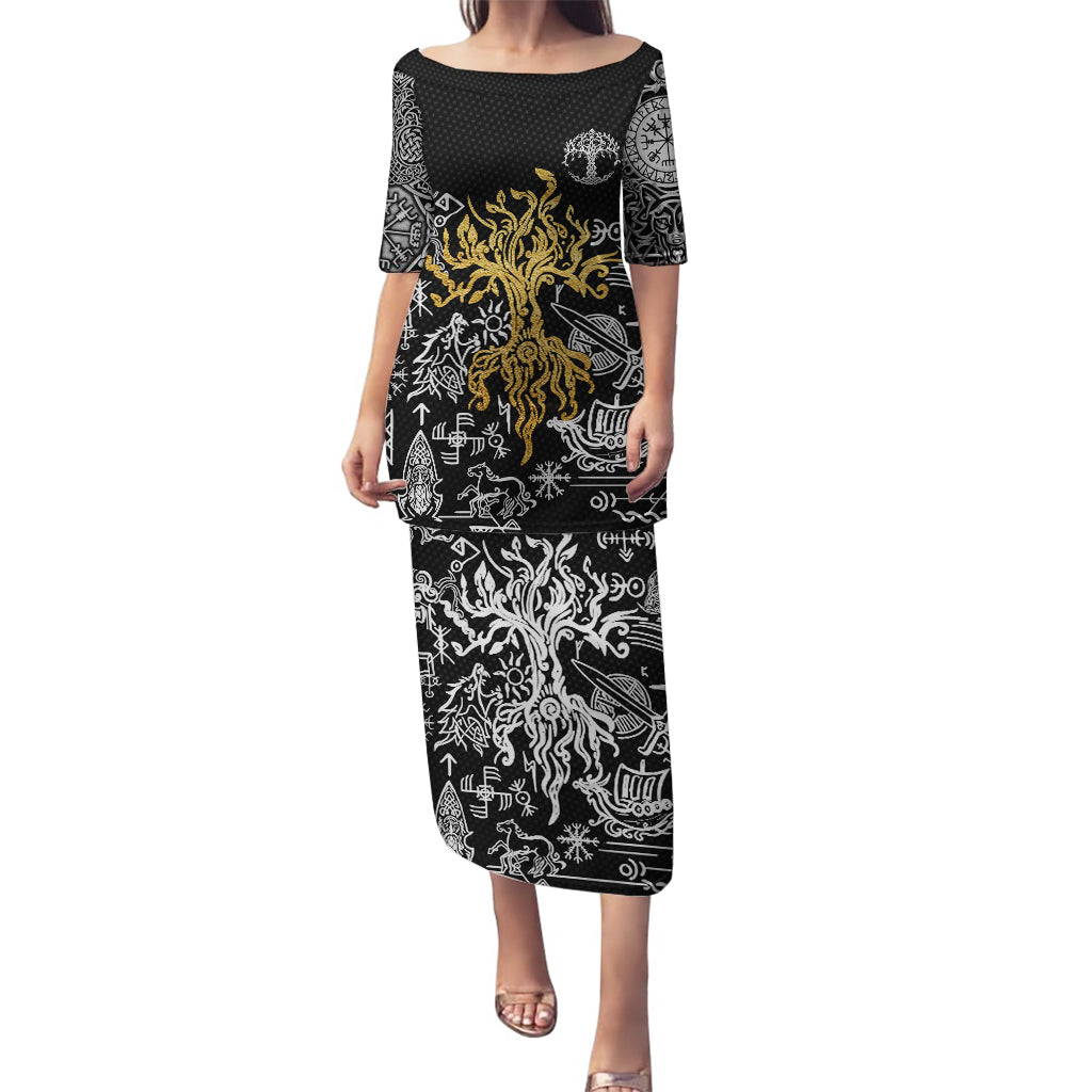 Viking Puletasi Yggdrasil Pattern And Ancient Rune - Wonder Print Shop