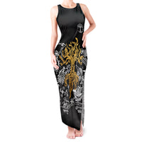 Viking Tank Maxi Dress Yggdrasil Pattern And Ancient Rune - Wonder Print Shop