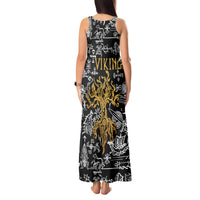 Viking Tank Maxi Dress Yggdrasil Pattern And Ancient Rune - Wonder Print Shop