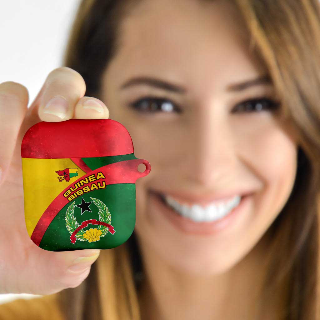 Guinea Bissau AirPods Case with Green Yellow Red Swirl Design - Wonder Print Shop