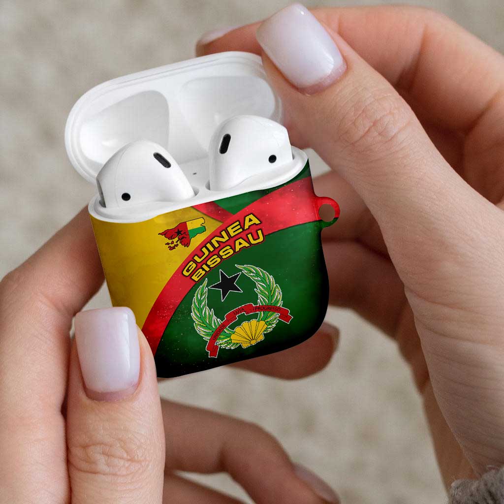 Guinea Bissau AirPods Case with Green Yellow Red Swirl Design - Wonder Print Shop