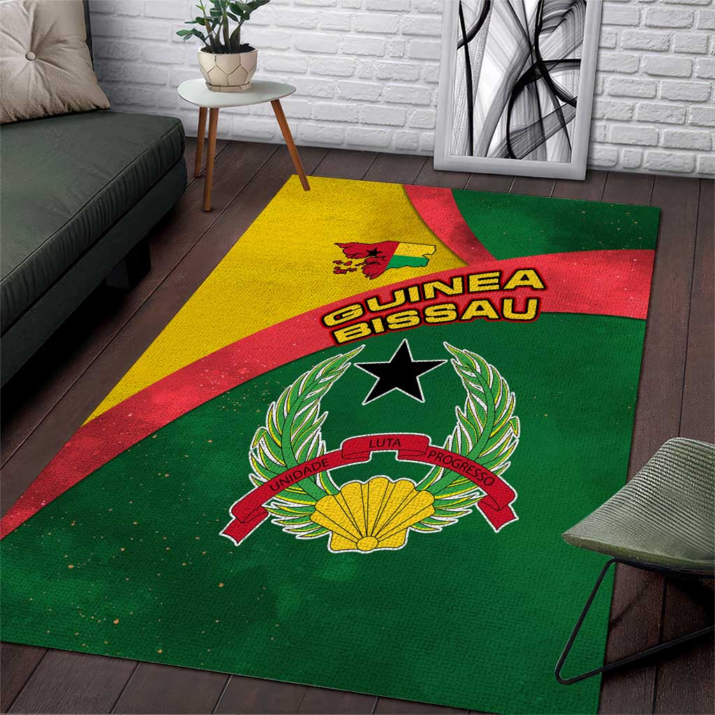Guinea Bissau Area Rug with Green Yellow Red Swirl Design - Wonder Print Shop