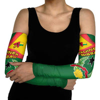 Guinea Bissau Arm Sleeves with Green Yellow Red Swirl Design - Wonder Print Shop