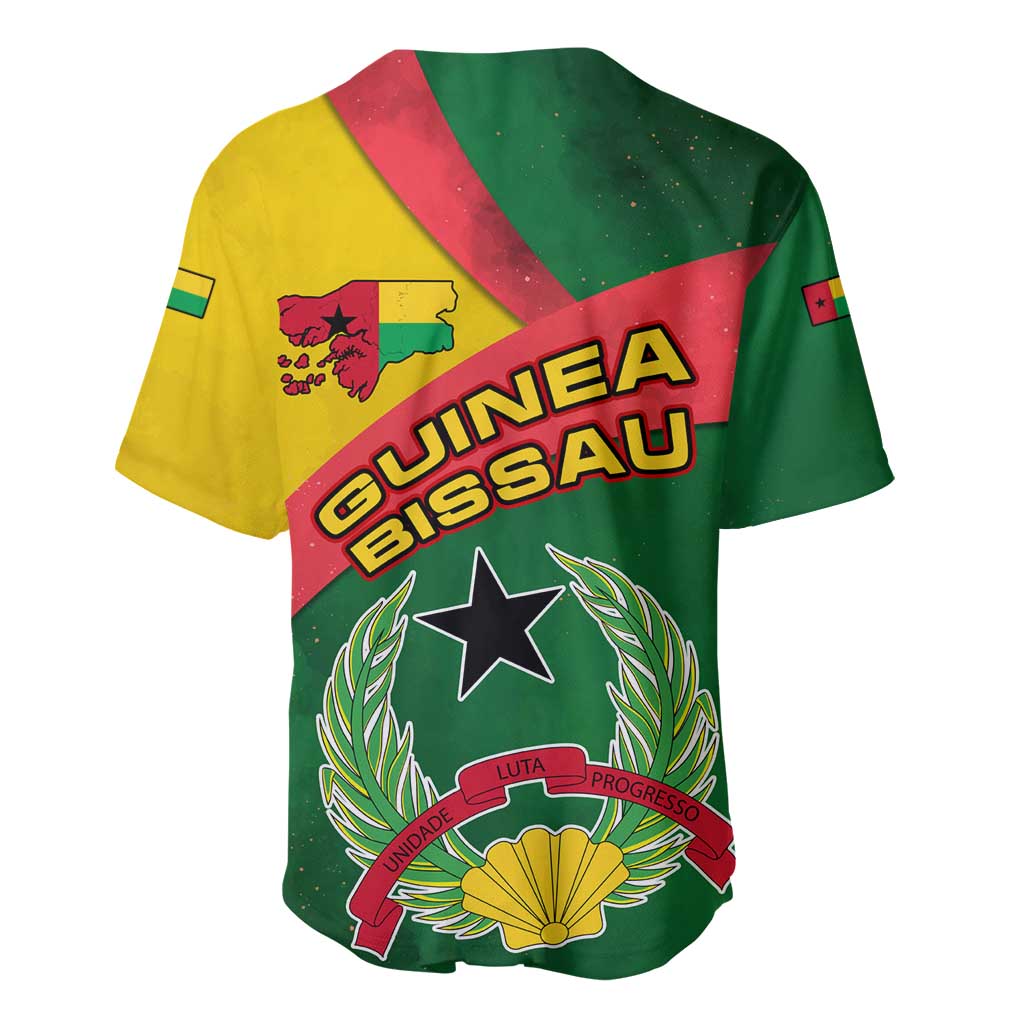 Guinea Bissau Baseball Jersey with Green Yellow Red Swirl Design - Wonder Print Shop