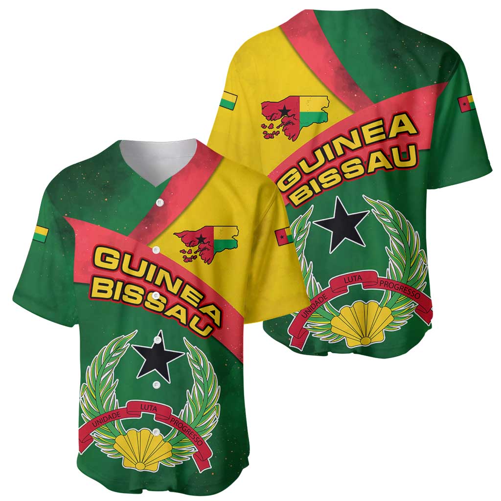 Guinea Bissau Baseball Jersey with Green Yellow Red Swirl Design - Wonder Print Shop
