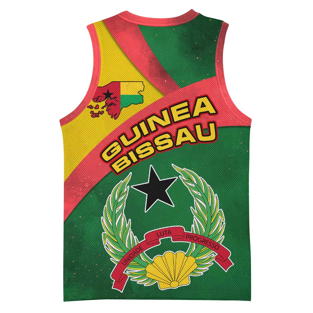 Guinea Bissau Basketball Jersey with Green Yellow Red Swirl Design - Wonder Print Shop